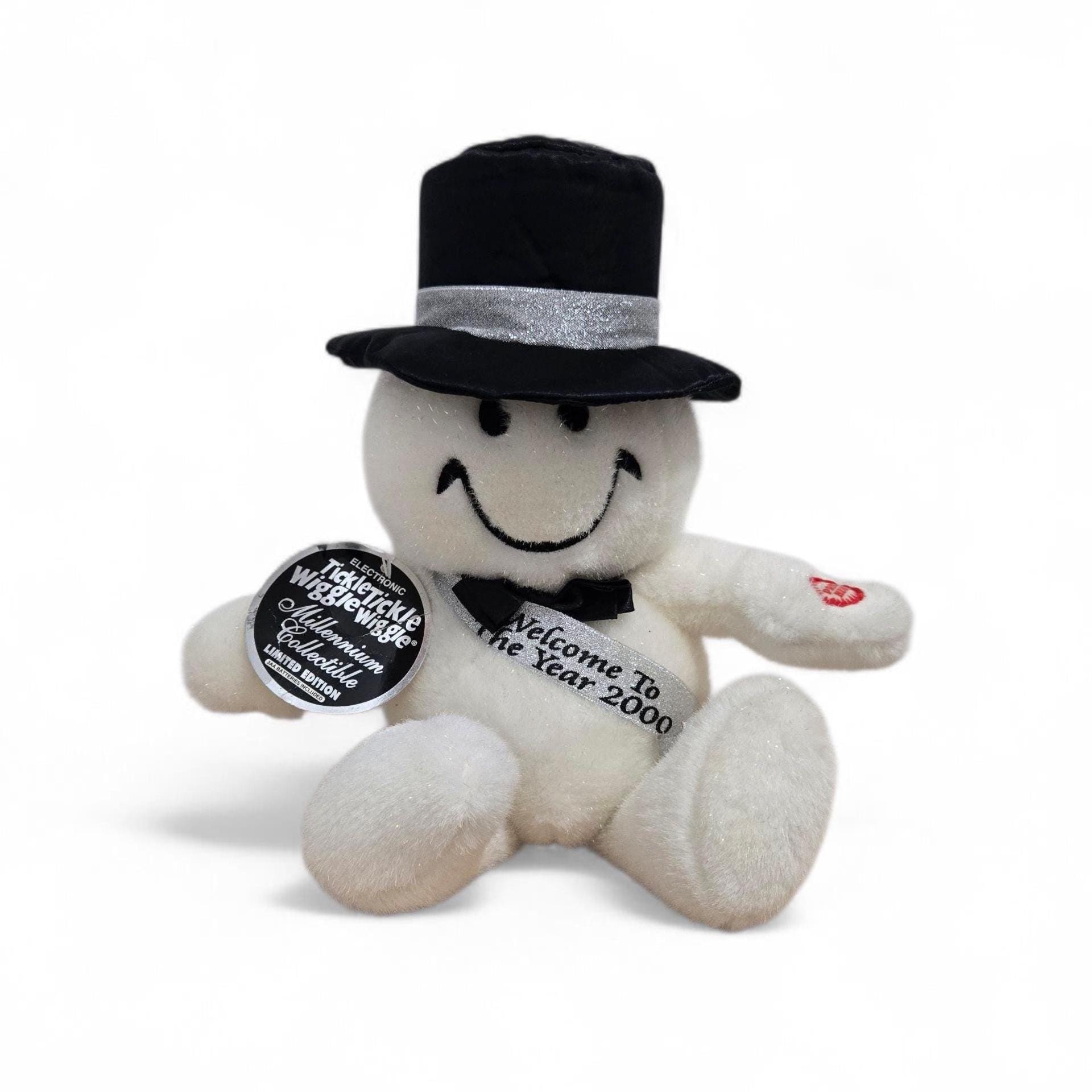 Vintage 2000 Dandee Tickle Wiggle Millennium Snowman – 14” Plush