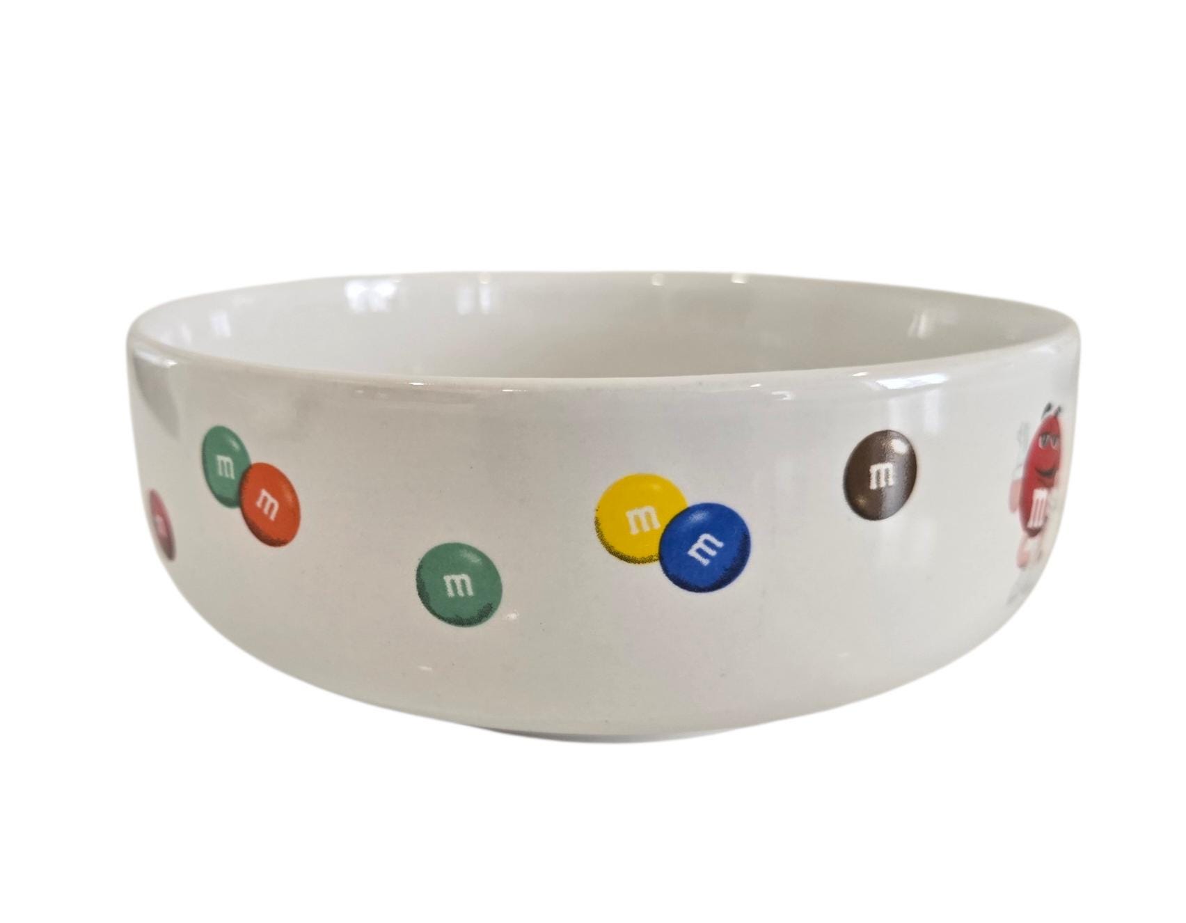 Vintage 2004 M&m's White Ceramic Candy Cereal Bowl Dish by Effem
