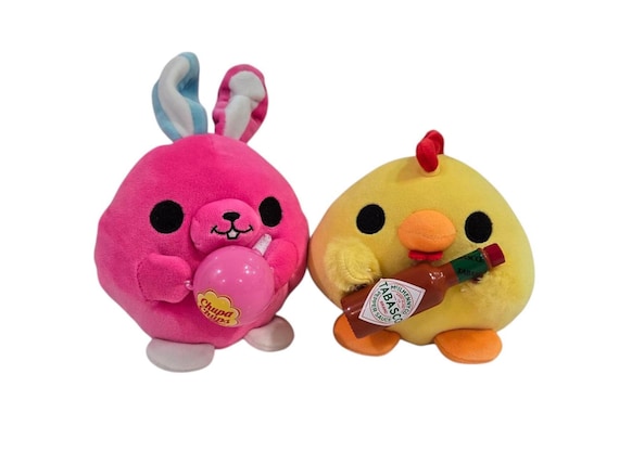 Snackles Plush Toys – Bunny With Chupa Chups & Dani Chicken With
