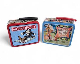 Mini Metal Tin Lunch Box – 2 To Choose From (Monopoly or Candy Land)