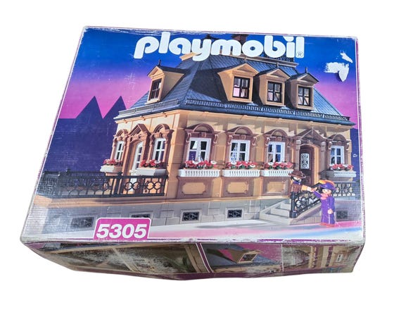 Vintage 1990's Playmobil 5305 Victorian Mansion Dollhouse Cottage