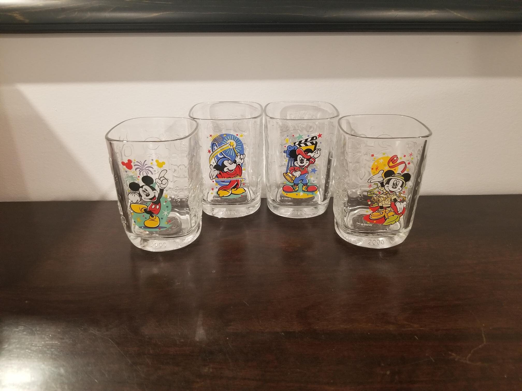 Vintage Collectors McDonalds Disney Mickey Mouse Millenium Glasses Cups