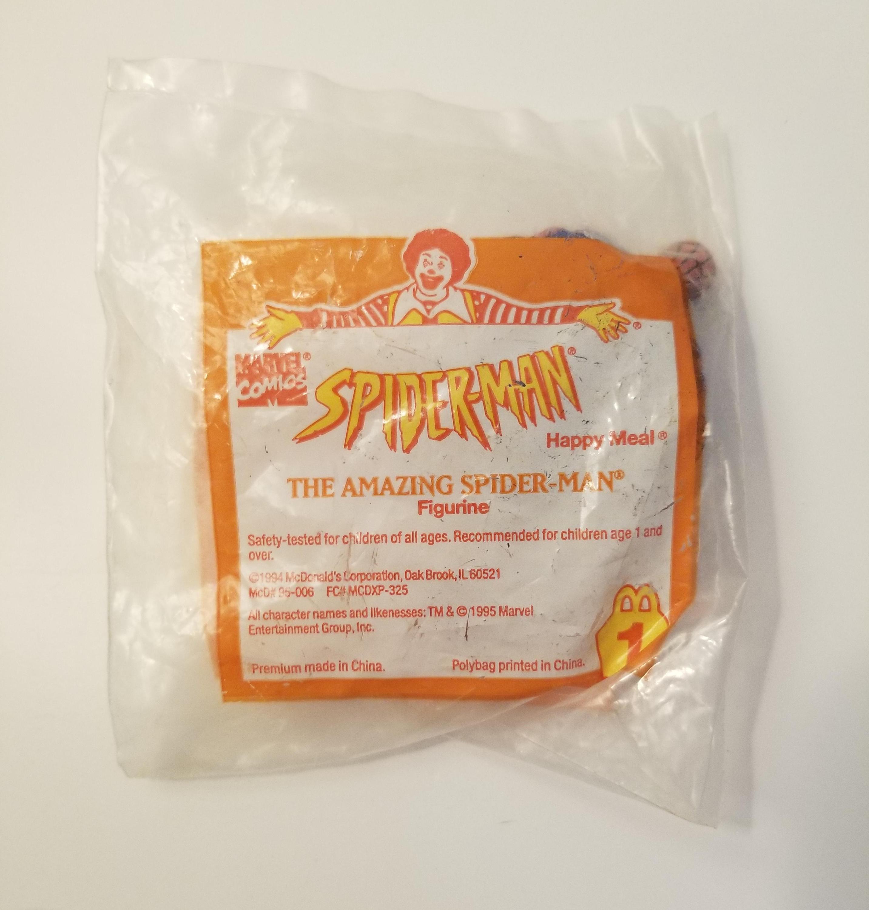 Sac Happy Meal McDonald's Spider-Man 1994 - Vintage Marvel - Neuf Scellé