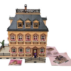 Vintage 1990&#39;s Playmobil Victorian Mansion #5305 + Extra Floor #7411 with Furniture