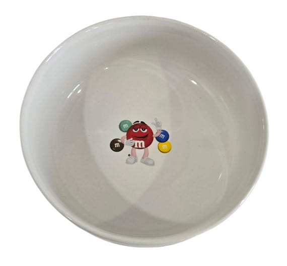 Vintage 2004 M&m's White Ceramic Candy Cereal Bowl Dish by Effem