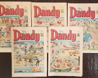 Lot of 5 Dandy Comics from 1974  - Vintage Book