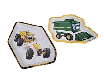 John Deere Kids Divided Plates – 2 To Choose From – Grady Grader or Corey Combine