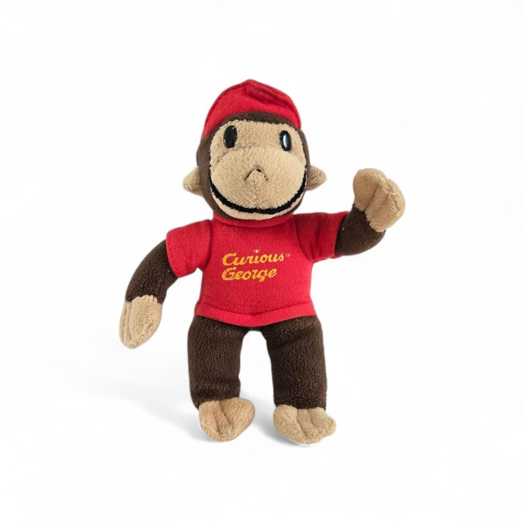 Vintage Curious George Monkey Plush Toy With Red Hat & Shirt – 23cm - Etsy