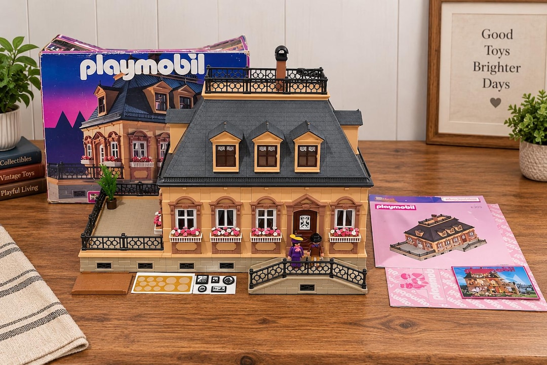 廃盤 Playmobil 5316 ミニチュア　書斎　ドールハウス Vintage 1990's Playmobil 5305 Victorian Mansion Dollhouse Cottage