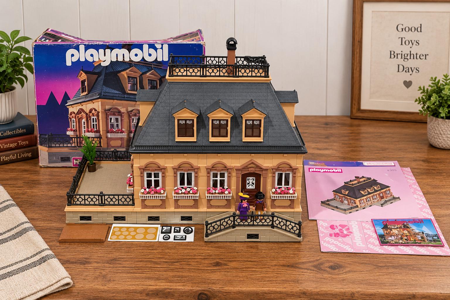 Vintage 1990's Playmobil 5305 Victorian Mansion Dollhouse Cottage