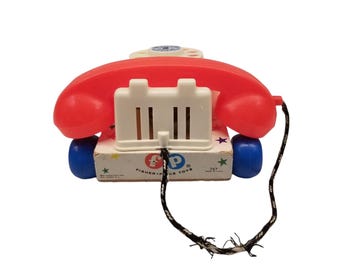 Vintage 1960's Fisher Price Chatter Phone Pull Toy #747 - Etsy