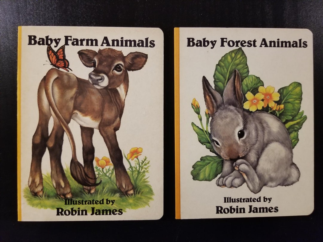 Baby Animals Board Books set of 2 Vintage Book Etsy