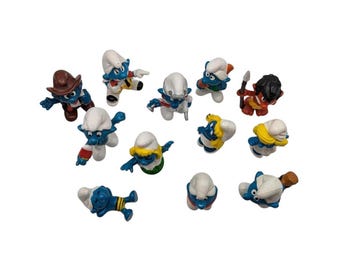 70s-80s SCHLEICH 9-piece Smurf keychain figure set | eBay