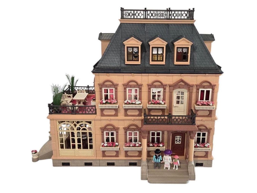 Vintage 1990s Playmobil Victorian Mansion 5300 With Furniture
