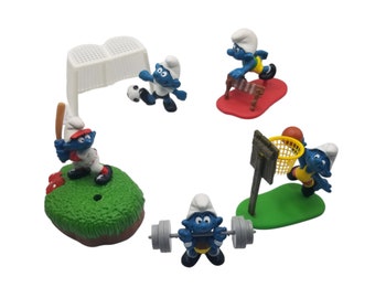 Vintage 1980&#39;s Smurf Sports Figures