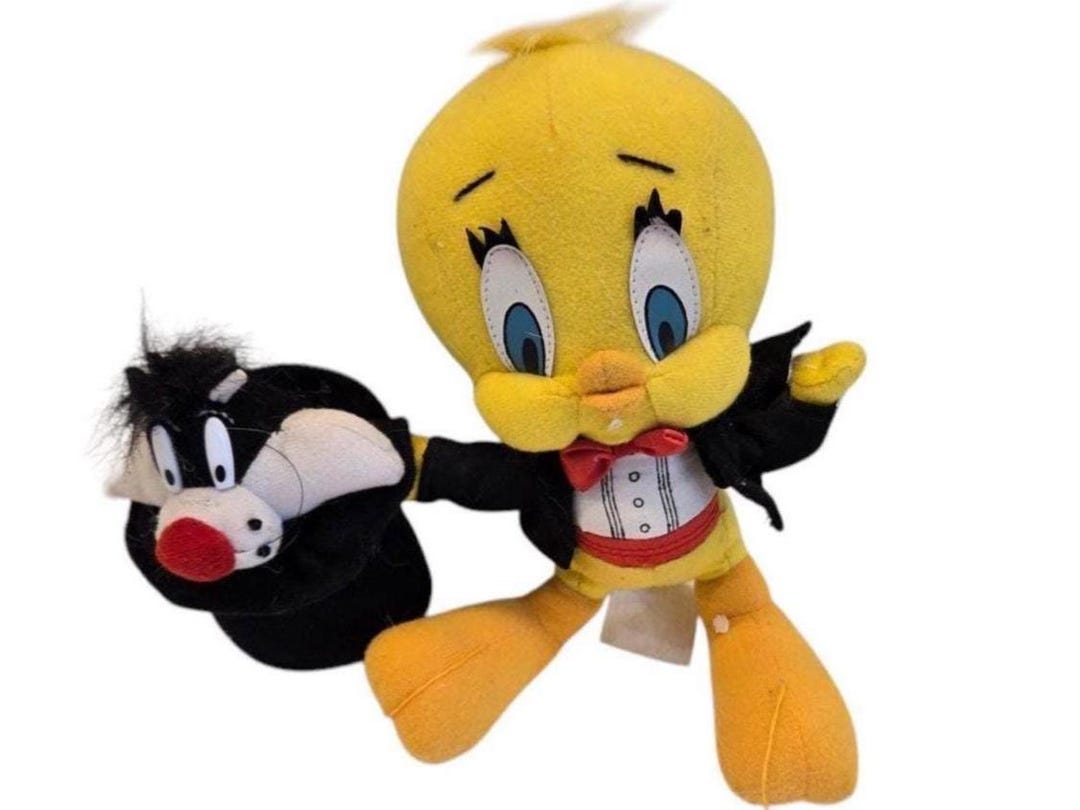 Vintage 1990's Looney Tunes Tweety Bird & Sylvester Magician Plush