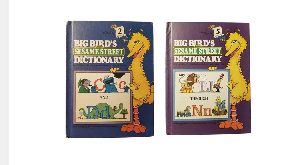Big Bird's Sesame Street Dictionary Volumes - Vintage Book