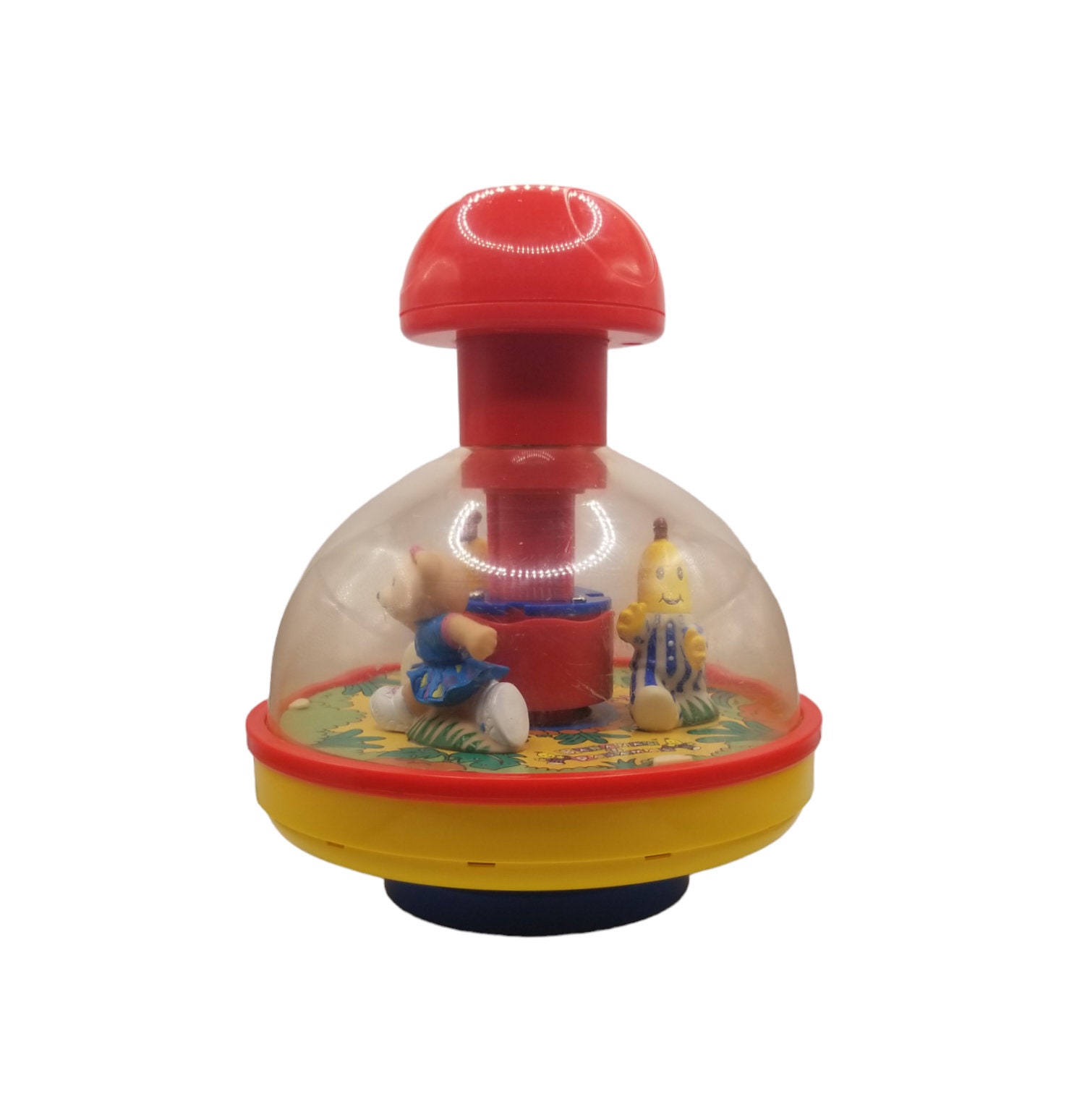 Vintage 1990's Bananas in Pajamas Push N Spin Spinning Top
