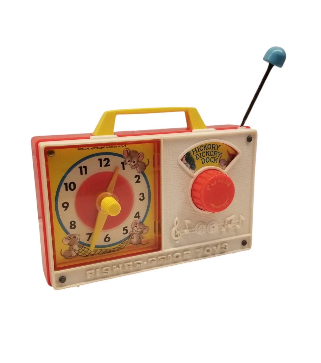 Vintage 1970's Fisher Price Music Box Radio Clock #107