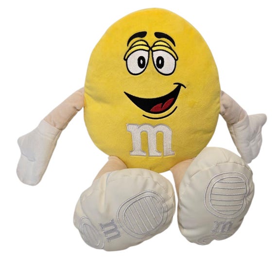 M&ms World Large Yellow Figure Plush Toy - Etsy