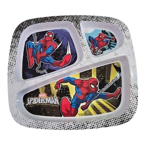 au　スパイダーマン３　プレート Spiderman 3-section Plate – Perfect for Kids! - Etsy