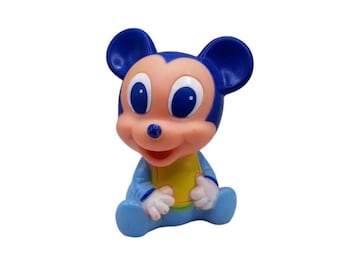 Juguete para apretar vintage de Mickey Mouse de Disney Baby de los años 80