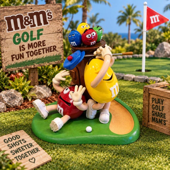 M&M's Mulligan-Ville キャンディディスペンサー Vintage M&m's Mulligan Ville Golf Candy Dispenser - Etsy