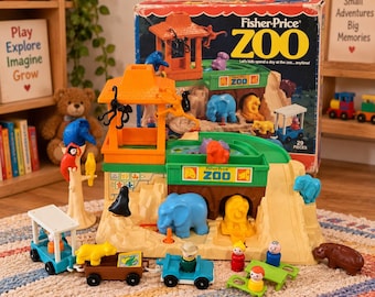Vintage 1980's Fisher Price Little People Zoo #916 With Original