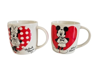 Disney Mickey & Minnie Mouse White Ceramic Mugs – Set of 2