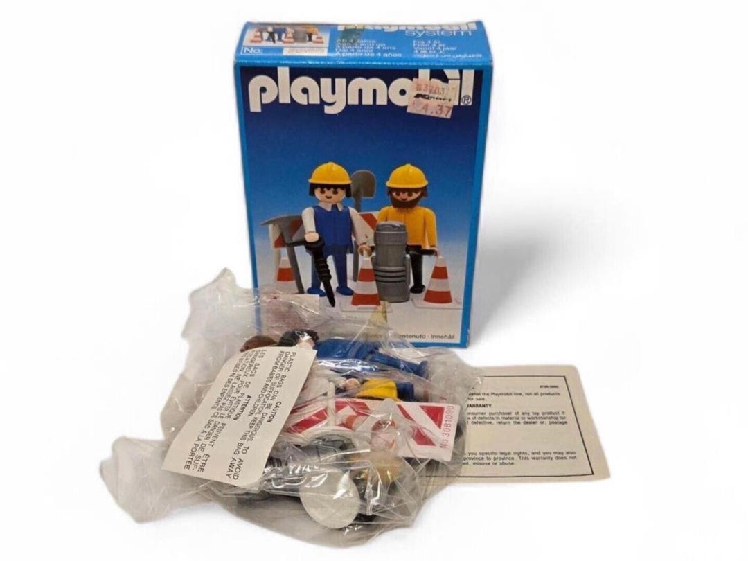 RARE FIND – Vintage Playmobil Construction Men Set #3368 - Brand