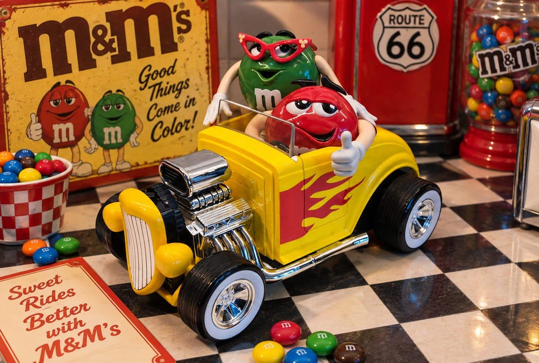 Vintage M&m's Hot Rod Candy Dispenser - Limited Edition - Etsy