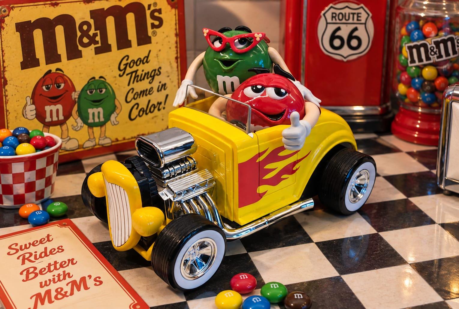 Vintage M&m's Hot Rod Candy Dispenser - Limited Edition - Etsy
