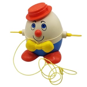 Vintage 1970’s Fisher Price Humpty Dumpty Pull Along Toy #736