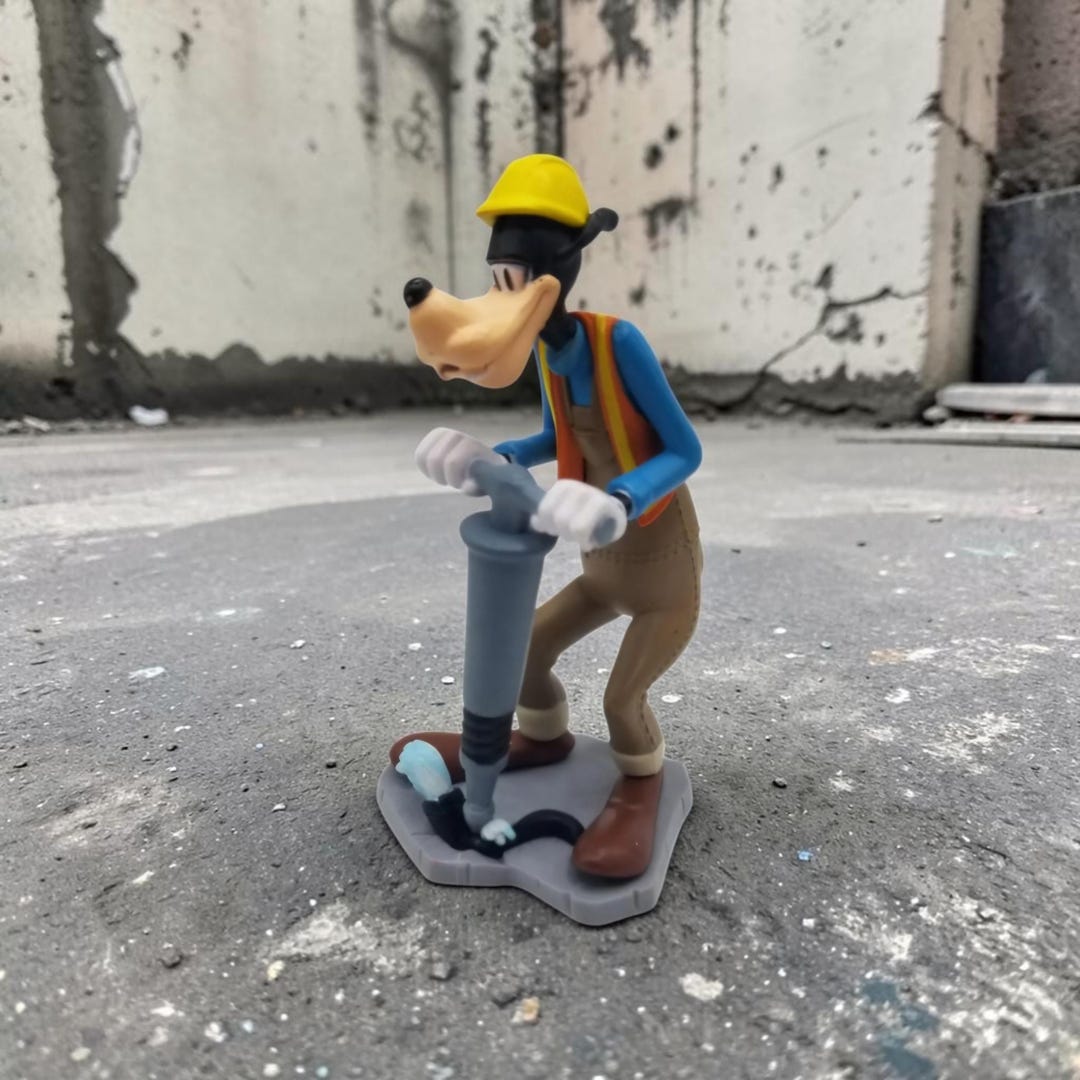 ディズニー ピート 横断歩道警備員＆グーフィー 道路工事作業員