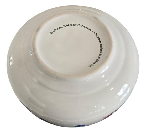 Vintage 2004 M&m's White Ceramic Candy Cereal Bowl Dish by Effem