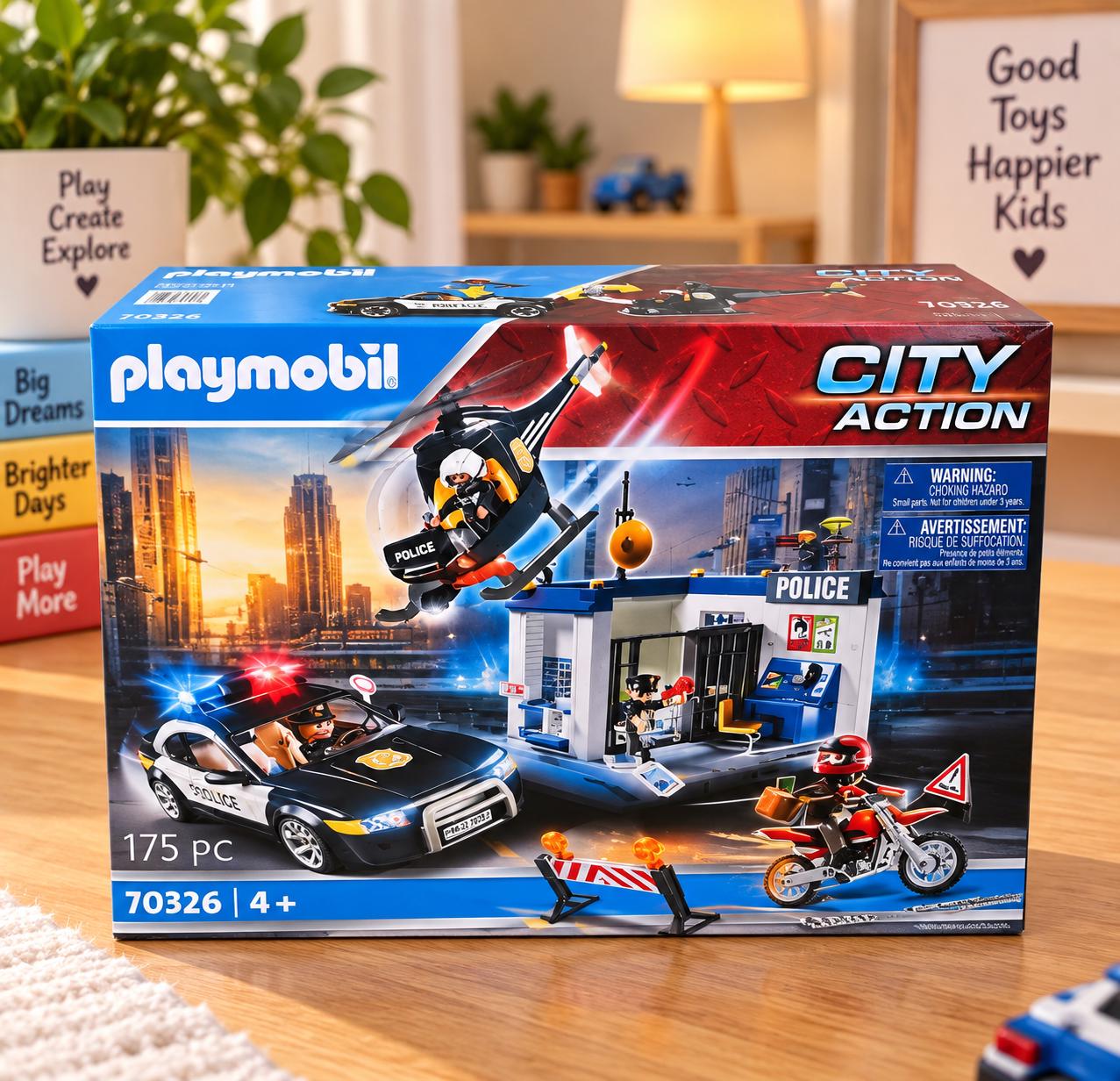 Playmobil City Action Police Station Helicopter & Car Set #70326