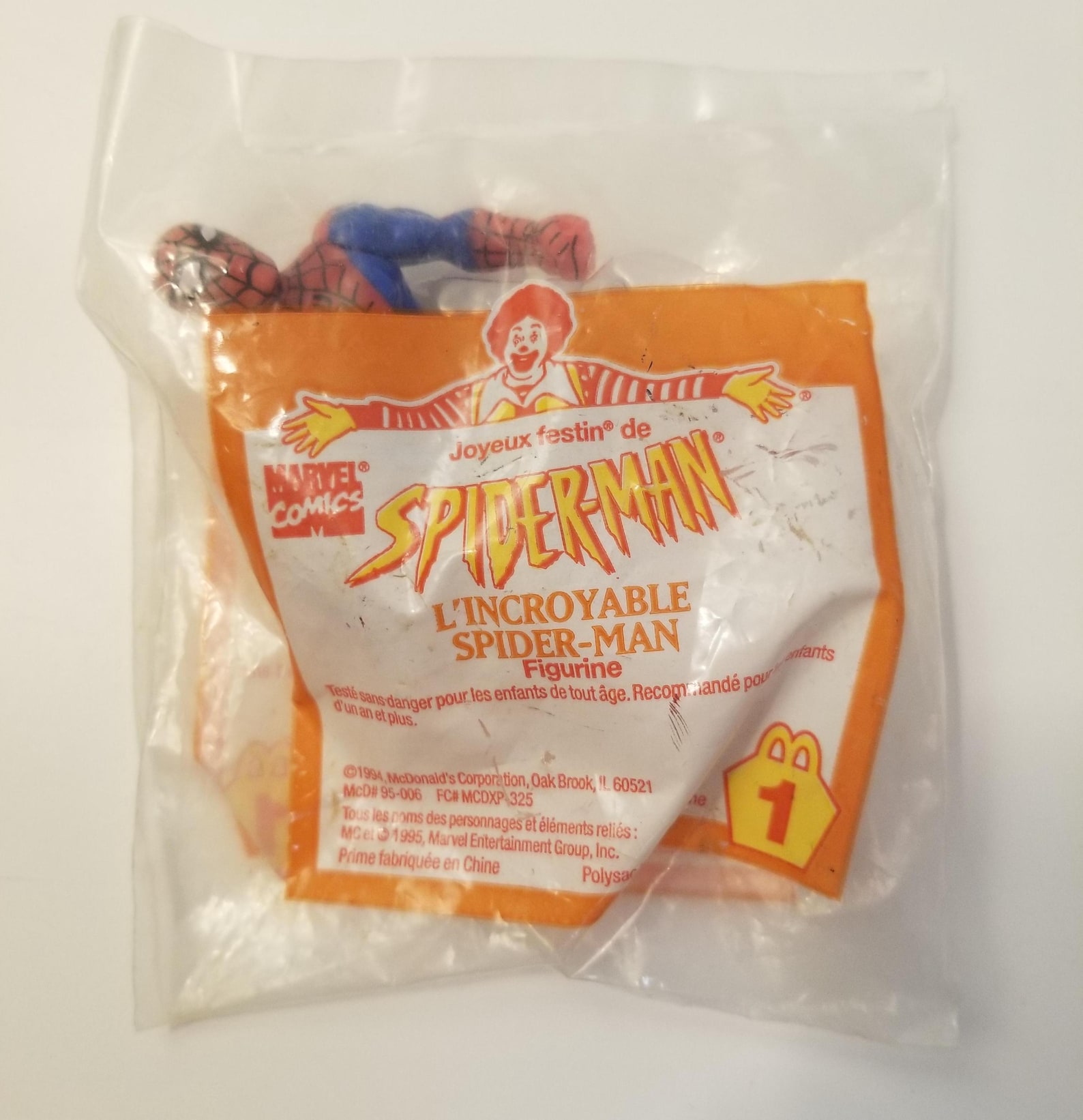 1995 Spider-Man McDonald's Happy Meal Toys SET OF 8 PLUS BAG | #4661792970