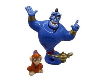 Vintage 1990s Disney Princess Jasmine and Blue Genie From Aladdin