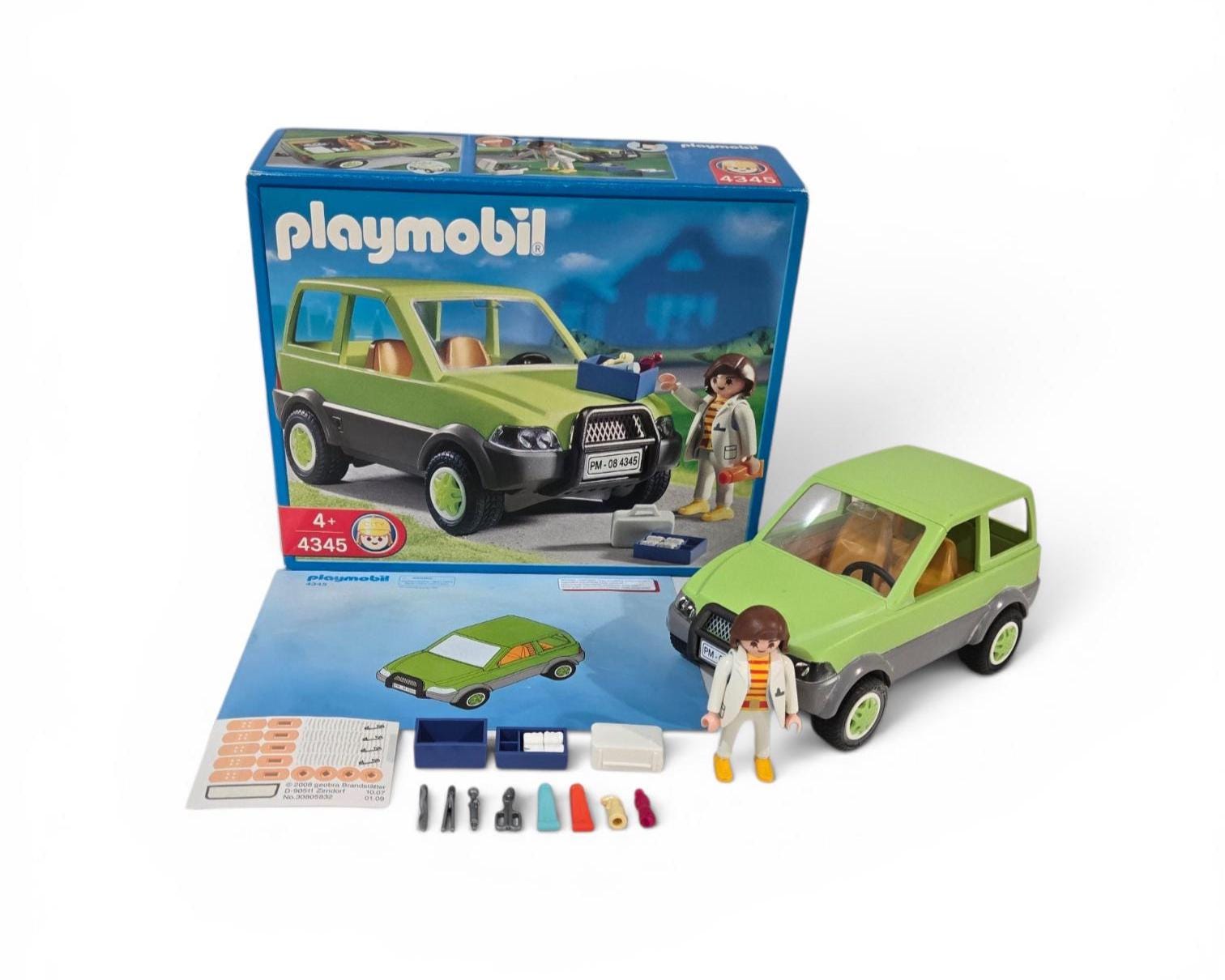 Playmobil Animal Clinic Vet With Car Set #4345 – Complete With