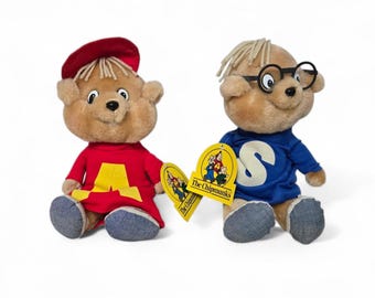 1980年代のヴィンテージ アルビンとチップマンクス ぬいぐるみ