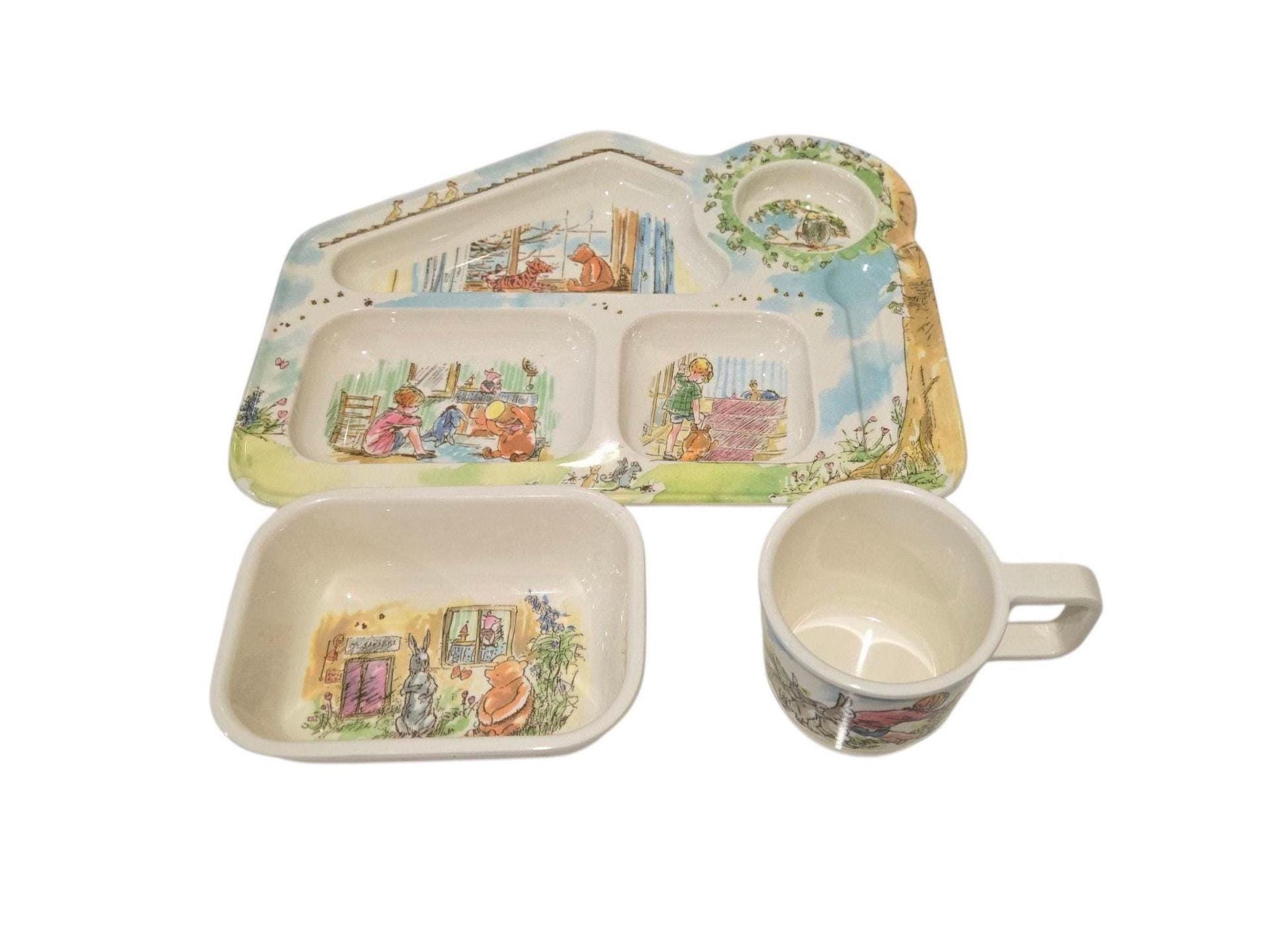 Vintage 1980's Winnie the Pooh and Friends Childs Melamine Divided