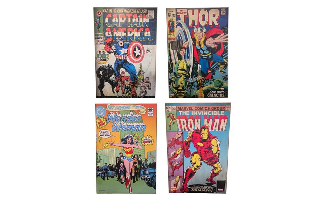 Marvel Reproduction Vintage Comic Wooden Wall Plaques – 33cm X