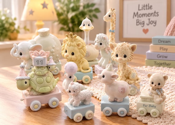 Vintage 1980's Precious Moments Animal Train – Happy Birthday