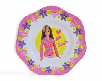 Assiette Barbie en plastique pour enfants vintage 2002 – Mattel – 20 cm de diamètre