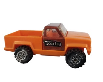 Vintage 1970's Tonka Orange & Brown Metal, Plastic Pickup Truck