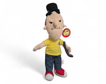 Peluche vintage de Stan Laurel y Hardy de Toy Network (41 cm) con etiqueta original