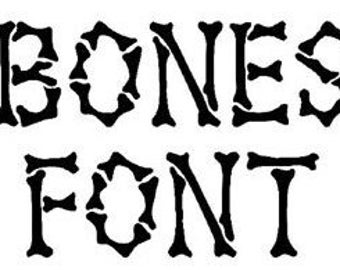 Bones Monogram Font SVG Studio 3 Silhouette cut file for cutting machines