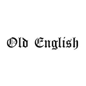 May include: Old English text in a black font.