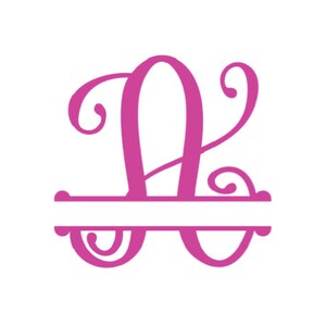 Puede incluir: Letra A en monograma rosa con un diseño dividido, que permite agregar un nombre o iniciales al centro.