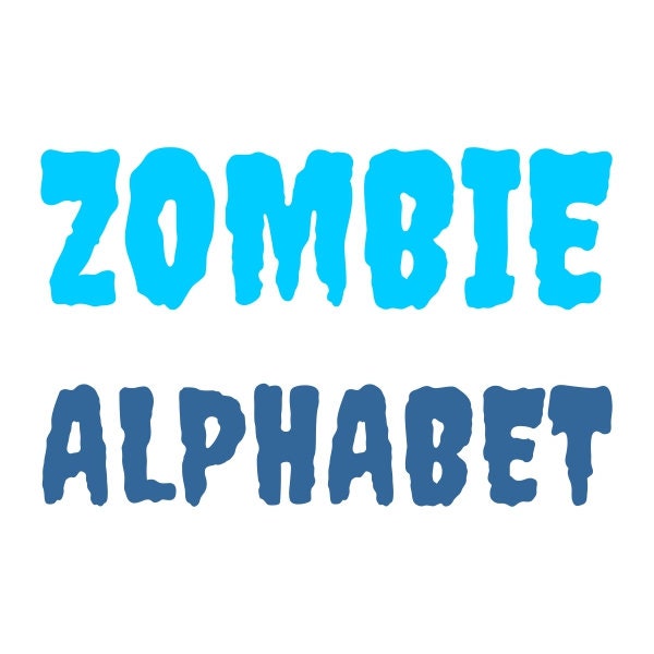 Zombie Alphabet Monogram Font SVG DXF Cricut, Silhouette cut file for cutting machines